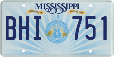 MS license plate BHI751