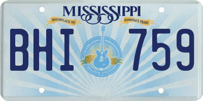 MS license plate BHI759
