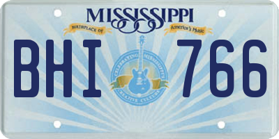 MS license plate BHI766