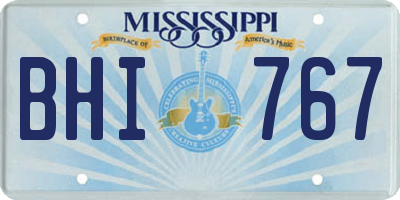 MS license plate BHI767