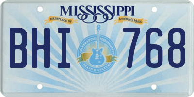 MS license plate BHI768