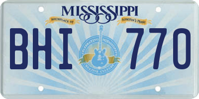 MS license plate BHI770