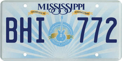 MS license plate BHI772
