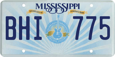 MS license plate BHI775