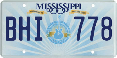 MS license plate BHI778