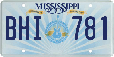 MS license plate BHI781