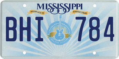 MS license plate BHI784