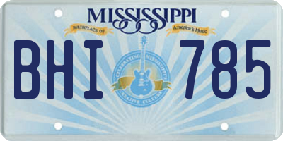 MS license plate BHI785