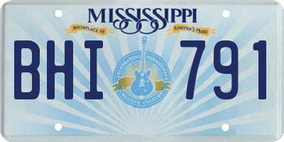 MS license plate BHI791