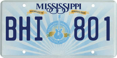MS license plate BHI801