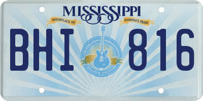 MS license plate BHI816