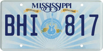 MS license plate BHI817