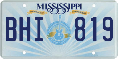 MS license plate BHI819