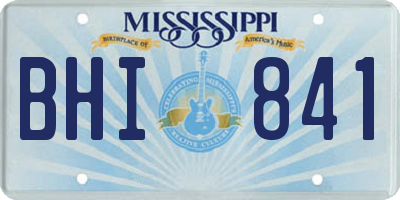MS license plate BHI841