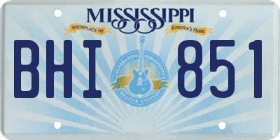 MS license plate BHI851