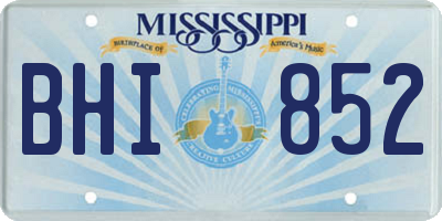 MS license plate BHI852