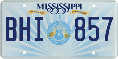 MS license plate BHI857