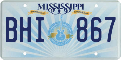 MS license plate BHI867