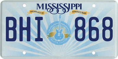 MS license plate BHI868