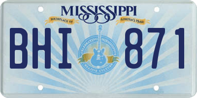 MS license plate BHI871