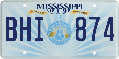 MS license plate BHI874