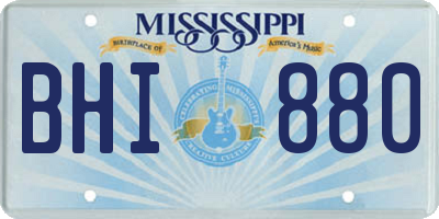 MS license plate BHI880