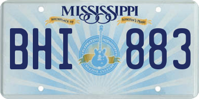 MS license plate BHI883