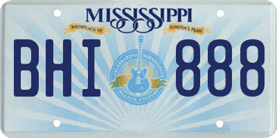 MS license plate BHI888