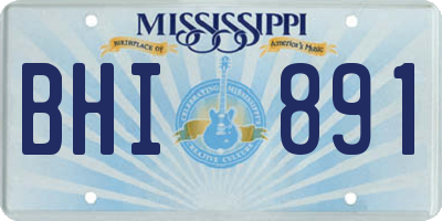 MS license plate BHI891