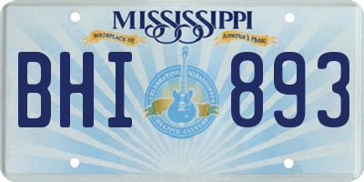 MS license plate BHI893