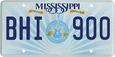 MS license plate BHI900