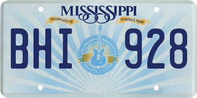 MS license plate BHI928