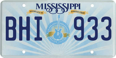 MS license plate BHI933