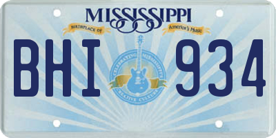 MS license plate BHI934