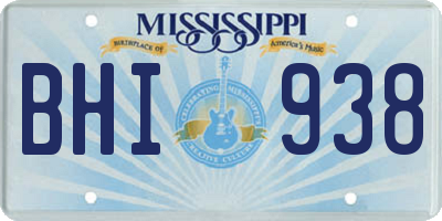 MS license plate BHI938