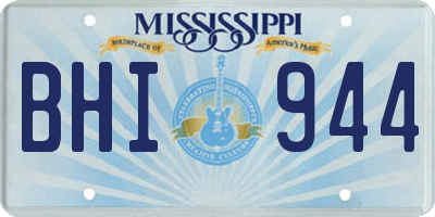 MS license plate BHI944