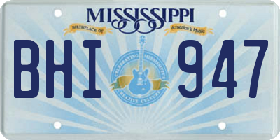 MS license plate BHI947