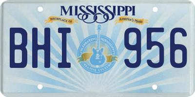 MS license plate BHI956