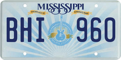 MS license plate BHI960