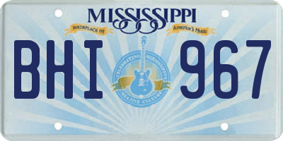 MS license plate BHI967