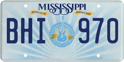 MS license plate BHI970