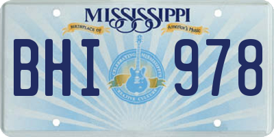 MS license plate BHI978