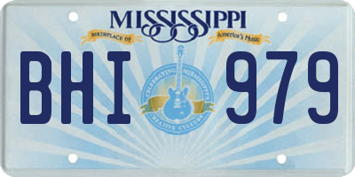 MS license plate BHI979