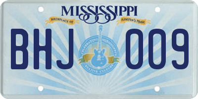 MS license plate BHJ009