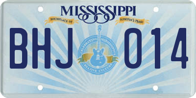 MS license plate BHJ014