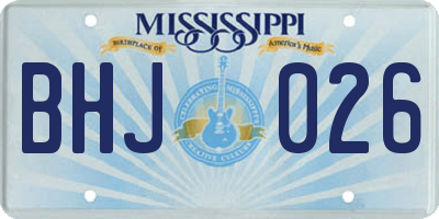 MS license plate BHJ026