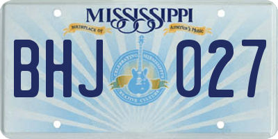 MS license plate BHJ027