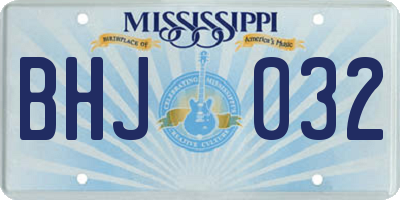 MS license plate BHJ032