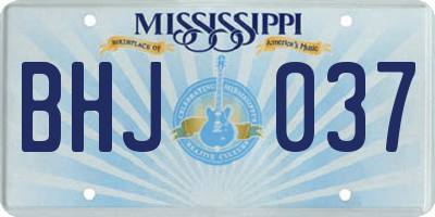 MS license plate BHJ037
