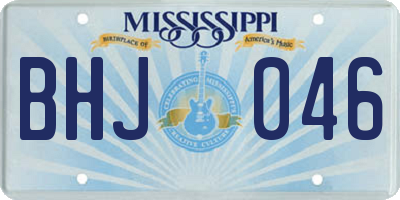 MS license plate BHJ046